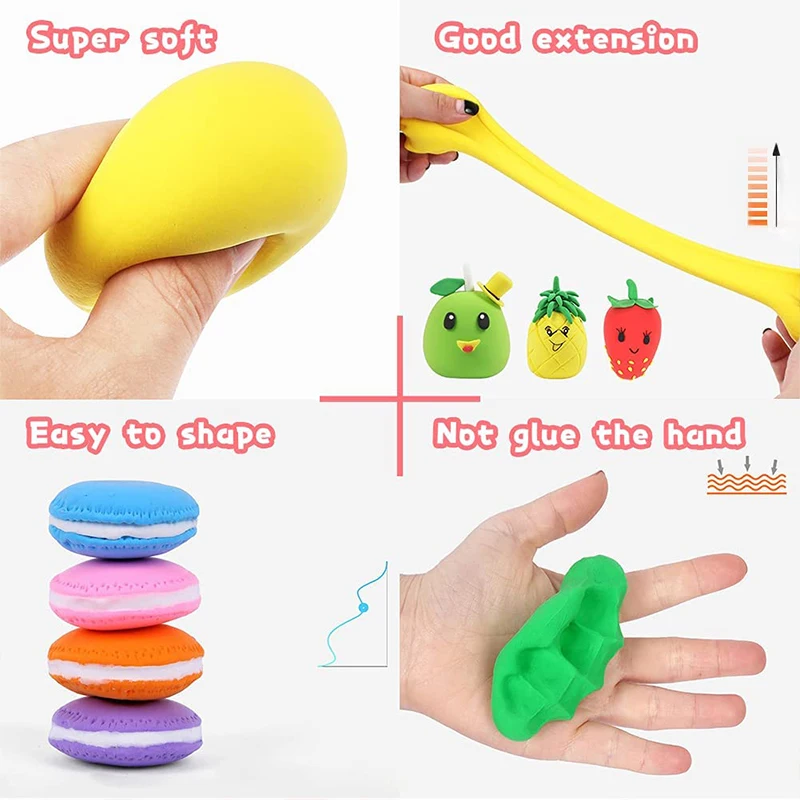 36 Colors Super Light DIY Air Dry Magic Clay Plasticine Sculpting Tools for  Kids