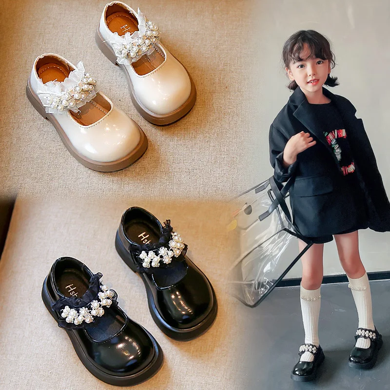 

Кожаные туфли для девочек, новинка, Осенняя обувь для маленьких принцесс с мягкой подошвой, модная обувь, детская обувь для танцев и выступлений