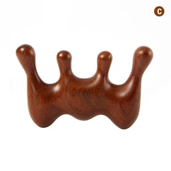 Natural Sandalwood Gua Sha Comb for Head, Face, and Body Massage (C)