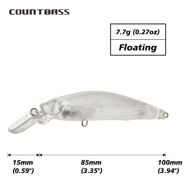 10Pcs Blank Hard Lure Bodies 85mm/3.4 7.5g/0.27oz, Floating