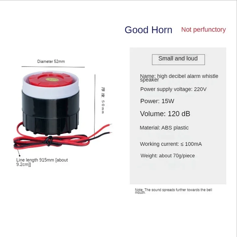 Siren Alarm Home Alarm System 12V/24V/220v Buzzer Alarm Tweeter Anti-theft Alarm Piezoelectric Siren Waterproof for Home Security Sound System