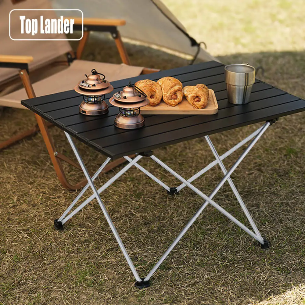 Petite table pliante d'extérieur en métal pour camping barbecue pique-nique