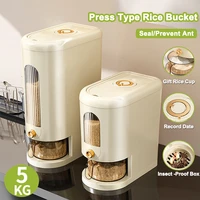 5KG Automatic Rice Dispenser Moisture-proof Rice Storage Box Large Capacity Cereal Rice Container Kitchen Dry Food Dispenser 1