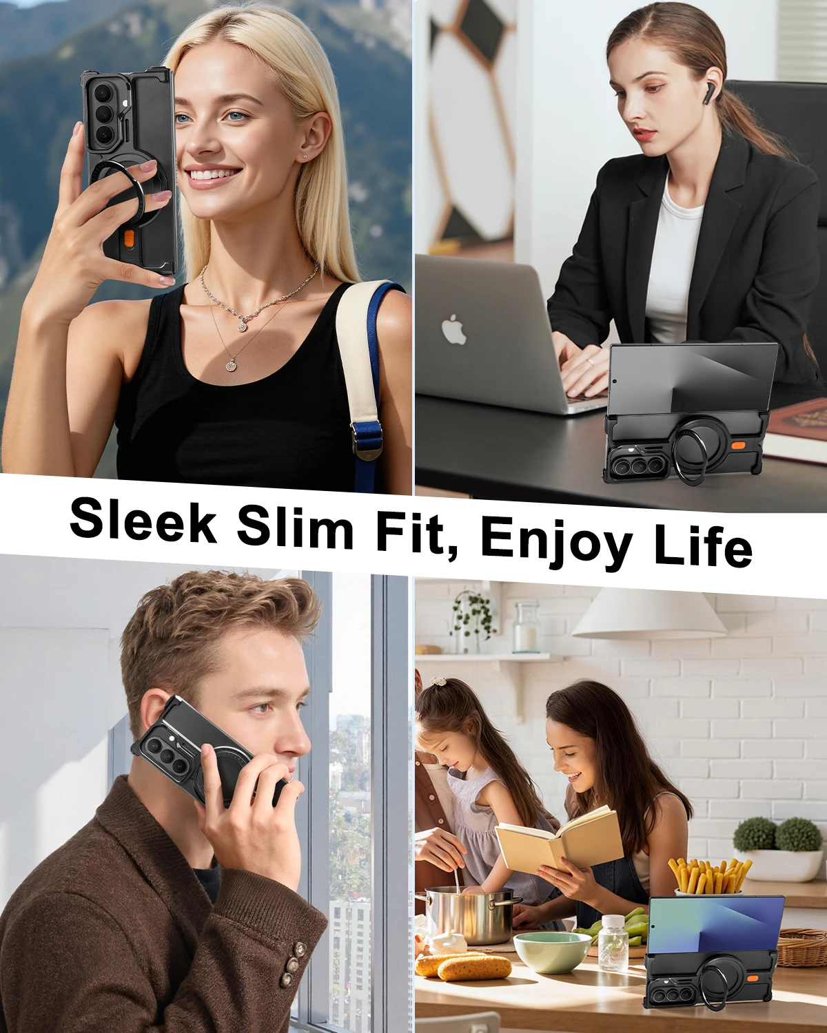 Eary Minimalist for Samsung Galaxy Z Fold 7 Phone Case With 360°Magnetic Stand Military-Grade Shockproof Drop Protection Cover