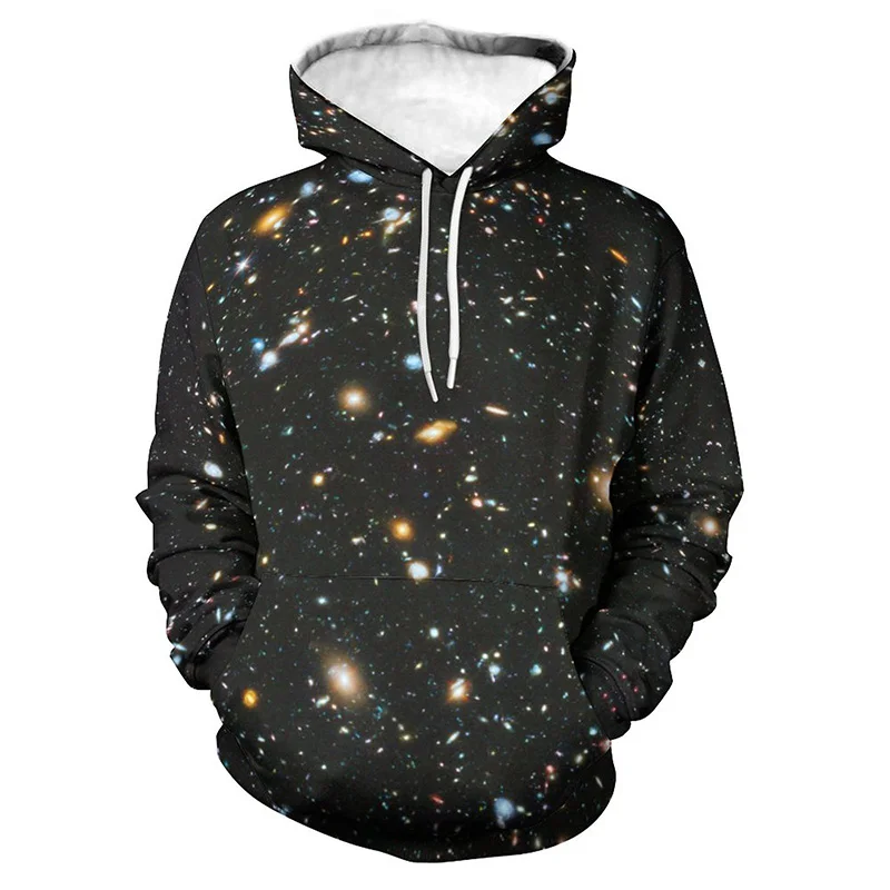 Sudadera con capucha para hombre, diseño de universo espacial, cielo estrellado, galaxia, vía láctea, moda urbana, sudaderas con capucha de gran tamaño para hombre