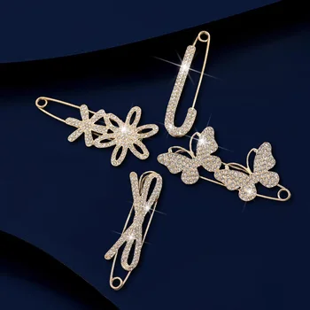 4Pcs/Set Women' Pin Brooch Elegant Opal Butterfly Bow Flower Brooch Exquisite jewelry Accessories Brooch Set 3