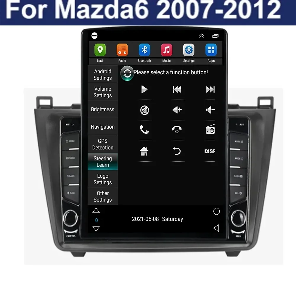8G+128G Android 13 Car Radio Multimedia Player For Mazda 6 GH 2007 - 2012 Autoradio GPS Navigation Camera WIFI IPS Screen Stereo