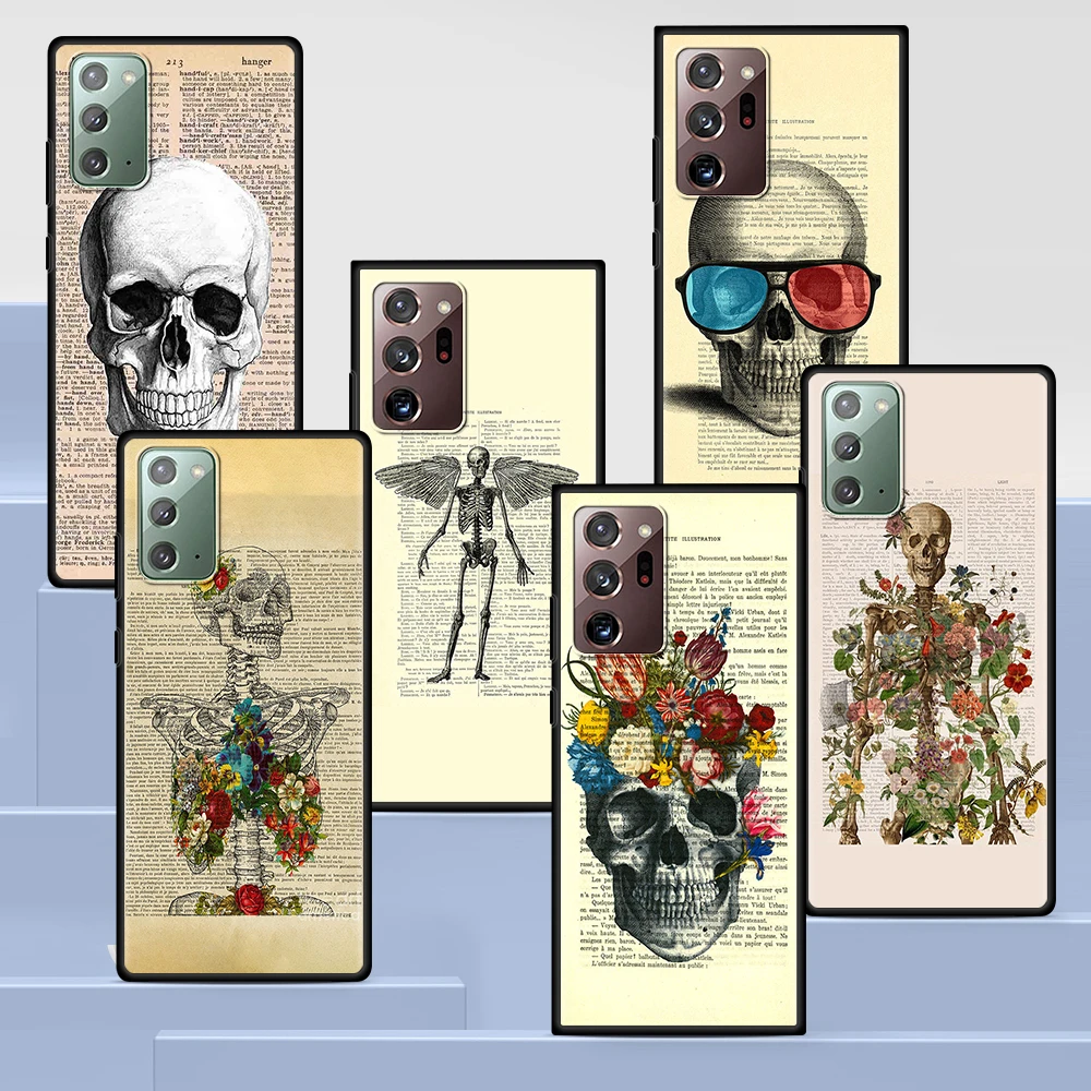 Skull With Roses Case For Samsung Galaxy Note 20 Ultra 10 Lite 9 8 A12 A52  A51 S20 Fe A50 A71 A21s Black Soft Phone Coque - Mobile Phone Cases &  Covers - AliExpress