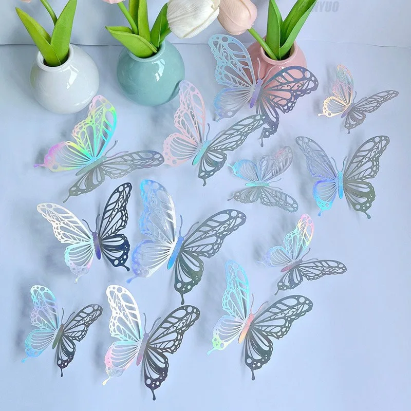 Wall Sticker 12Pcs 3D Effect Butterflies Wall Stickers Beautiful Colorful Butterfly for Kids Room Living room Wall Decals Home Decoration wall sticker