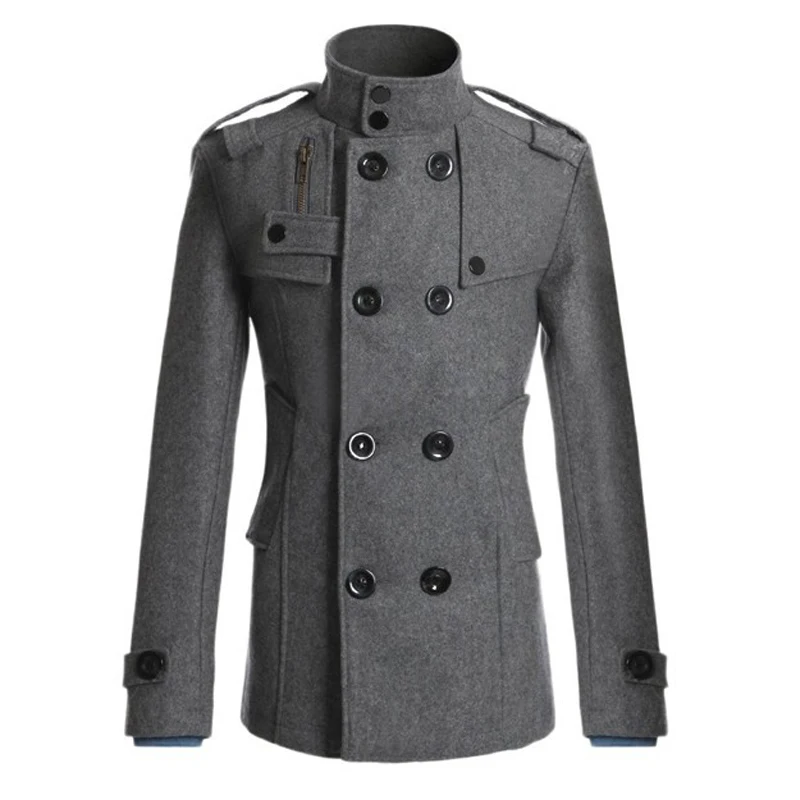 Men\'s Long Coat Winter Warm Woolen Overcoat Fashion Casual Lapel Button Gentleman Coat For Man High Street Top Coat