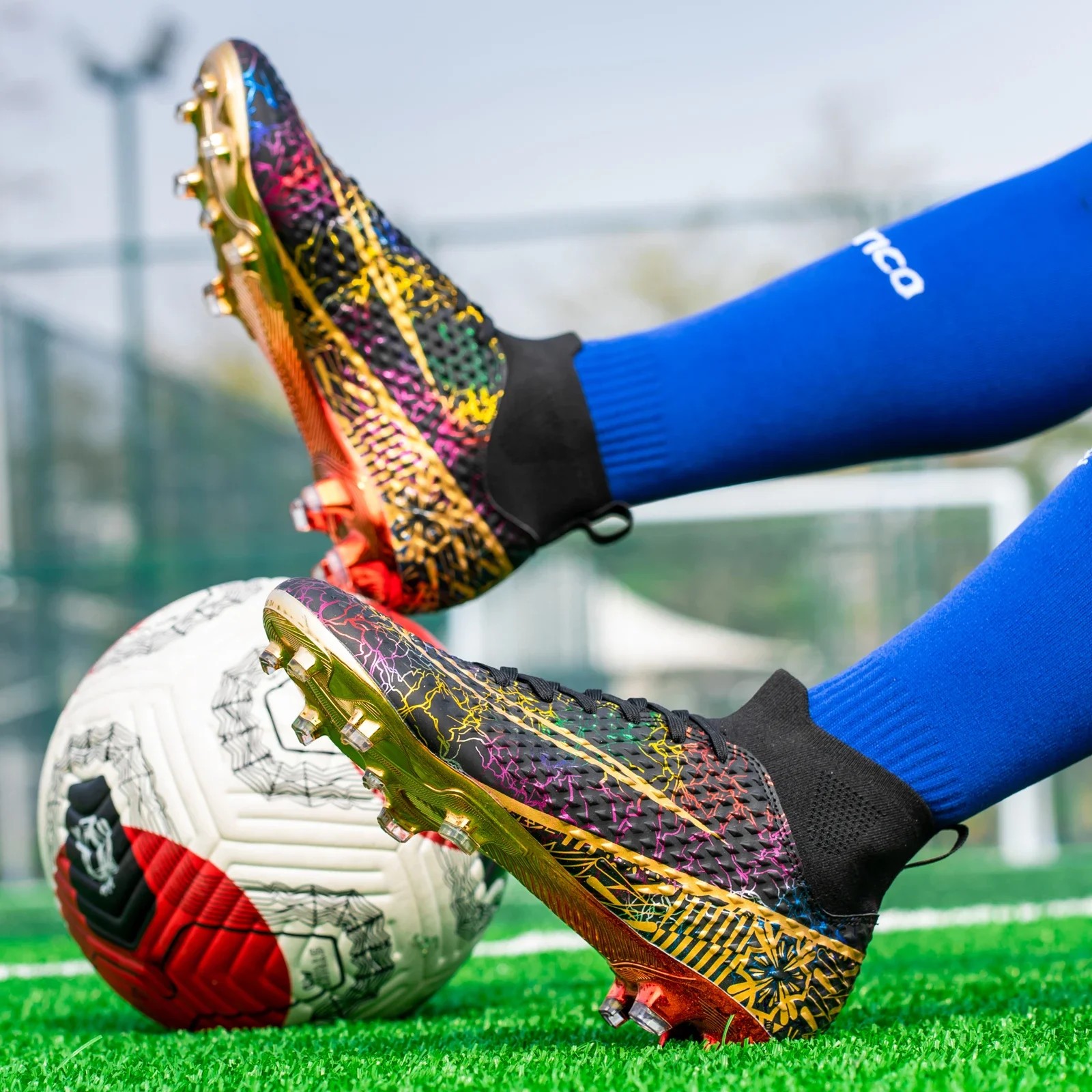 Football Boots TF/FG Training Grass Outdoor Professional Soccer Shoes Men Women Adult Teenager Non-Slip Soccer Cleats Sneakers