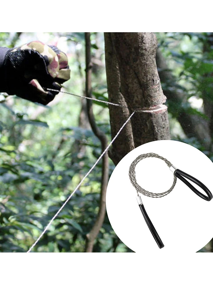 Portable Stainless Steel Pocket Wire Saw with Handle Manual Cutting Chain Saws Labor-saving Hand Tool for Camping