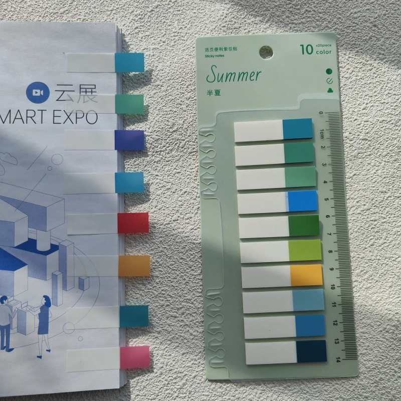 Morandi Color Index Memo Pad with Loose-Leaf Sticky Notes and Page Flags
