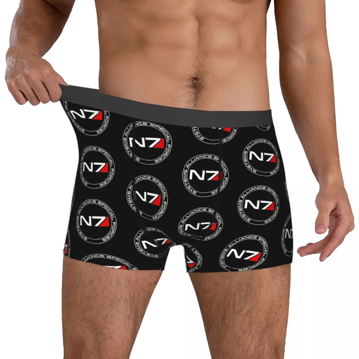 N7 Circle Men Boxer Briefs Underpants Mass Effect Game Highly Breathable Top Quality Sexy Shorts Gift Idea 4