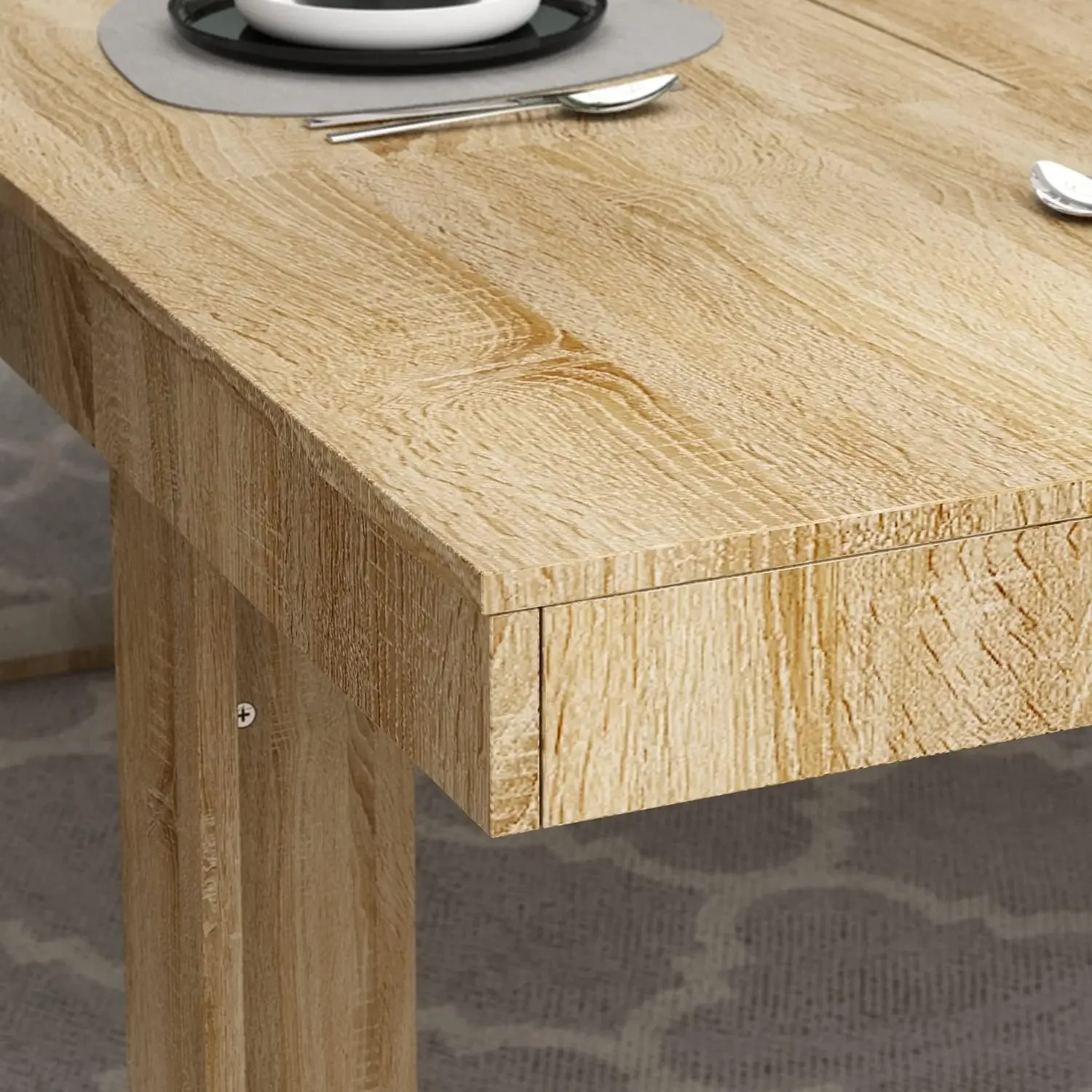 Dining Table for 8-10 People, 86.6-Inch Rectangular Wood Kitchen Table with Thicken Tabletop, Office Conference Room Table 4