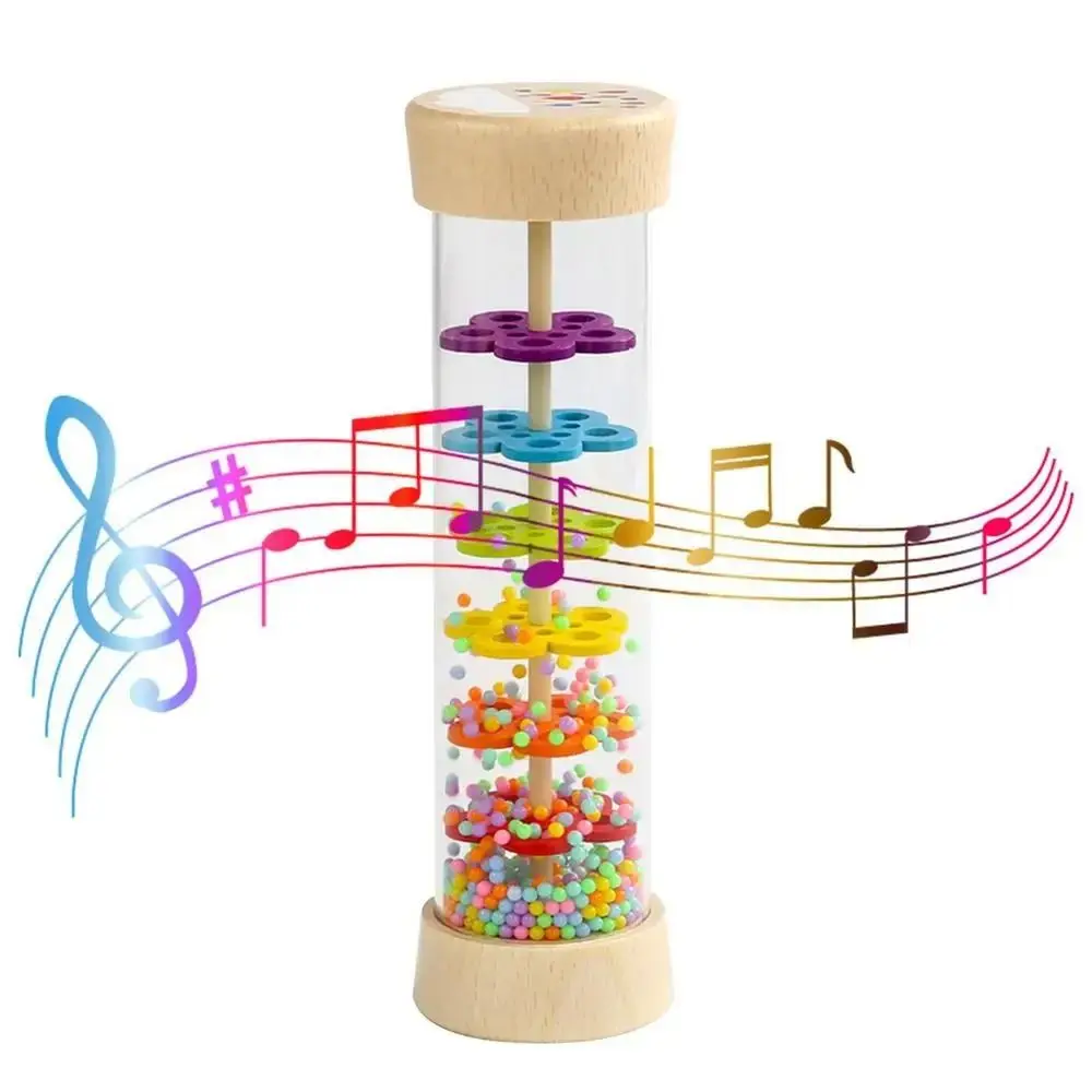 

Colorful Music Education Toys Sensory Wood Plastic Tube Immersive Baby Musical Instrument Toy Rain Sound Effect Stick