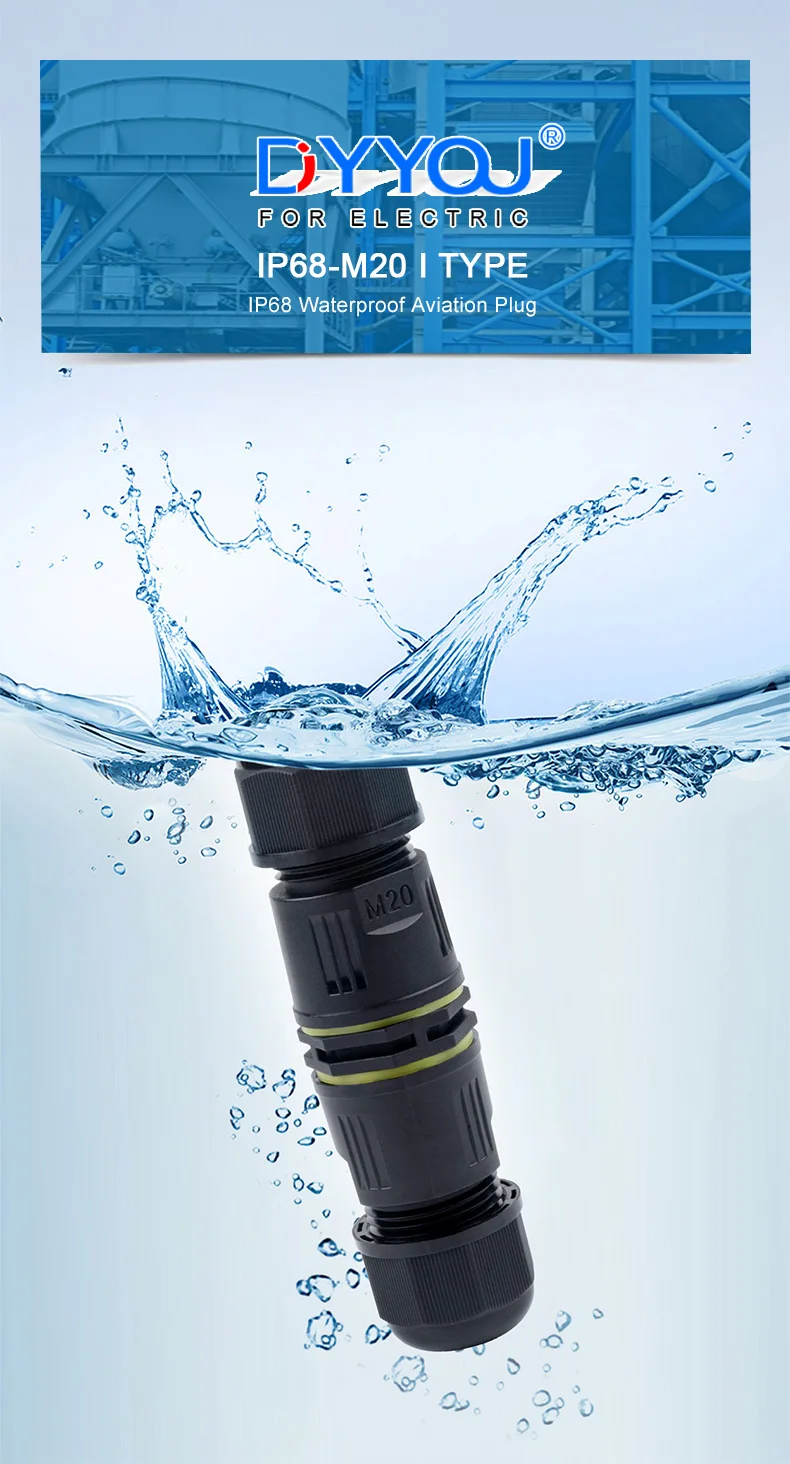 Description Picture 2 of itemIP68 M20 Waterproof Connector Quick Wiring Terminal 2/3 Pin Screw Connectors Outdoor LED Light Electric Cable Wire Junction Box