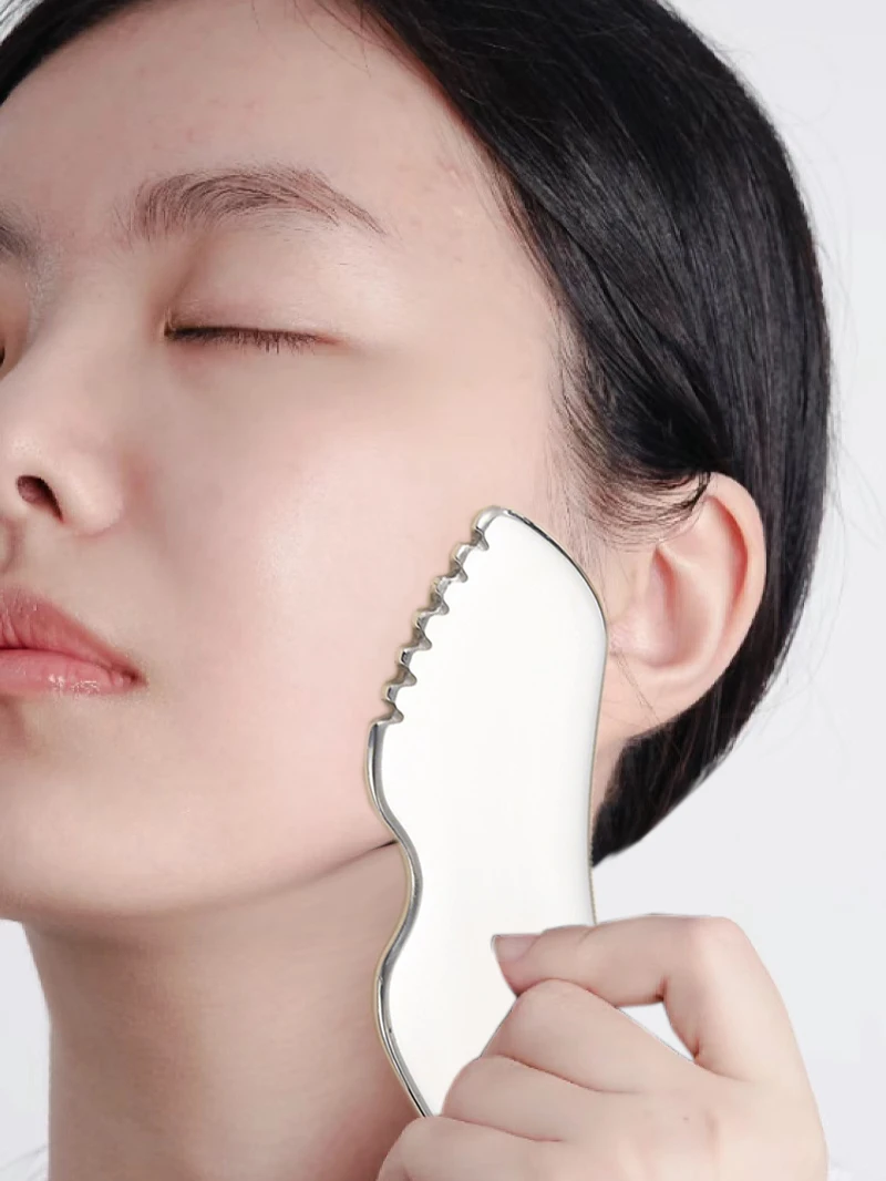Guasha 스크래핑 마사지 스크레이퍼, 얼굴 마사지기, Gua Sha 보드, 스테인레스 스틸 바디 근육 이완, 스크래핑 보드, 마사지 도구