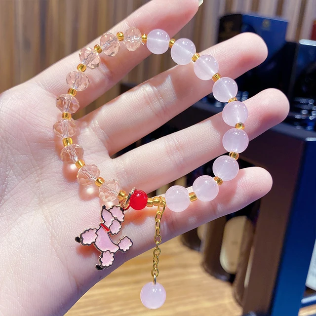 Gold Color Hello Kitty Charms Bracelets Kawaii Sanrio Anime Figure Beads  Pendant Hand Chains Fashion Women Bangles Accessories - AliExpress