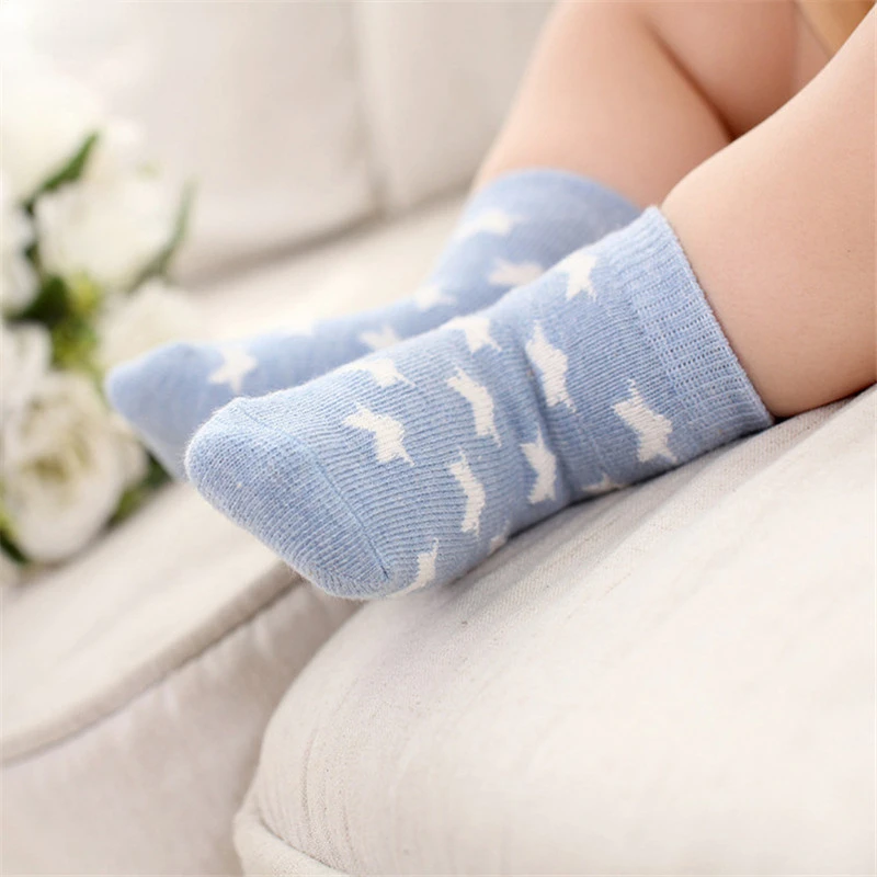 5 Pairs/Lot Kids Soft Cotton Socks Boy Girl Baby Infant Fashion Stripe Warm For Autumn Winter 0-6 Years Children Cartoon Sock Baby & Maternity