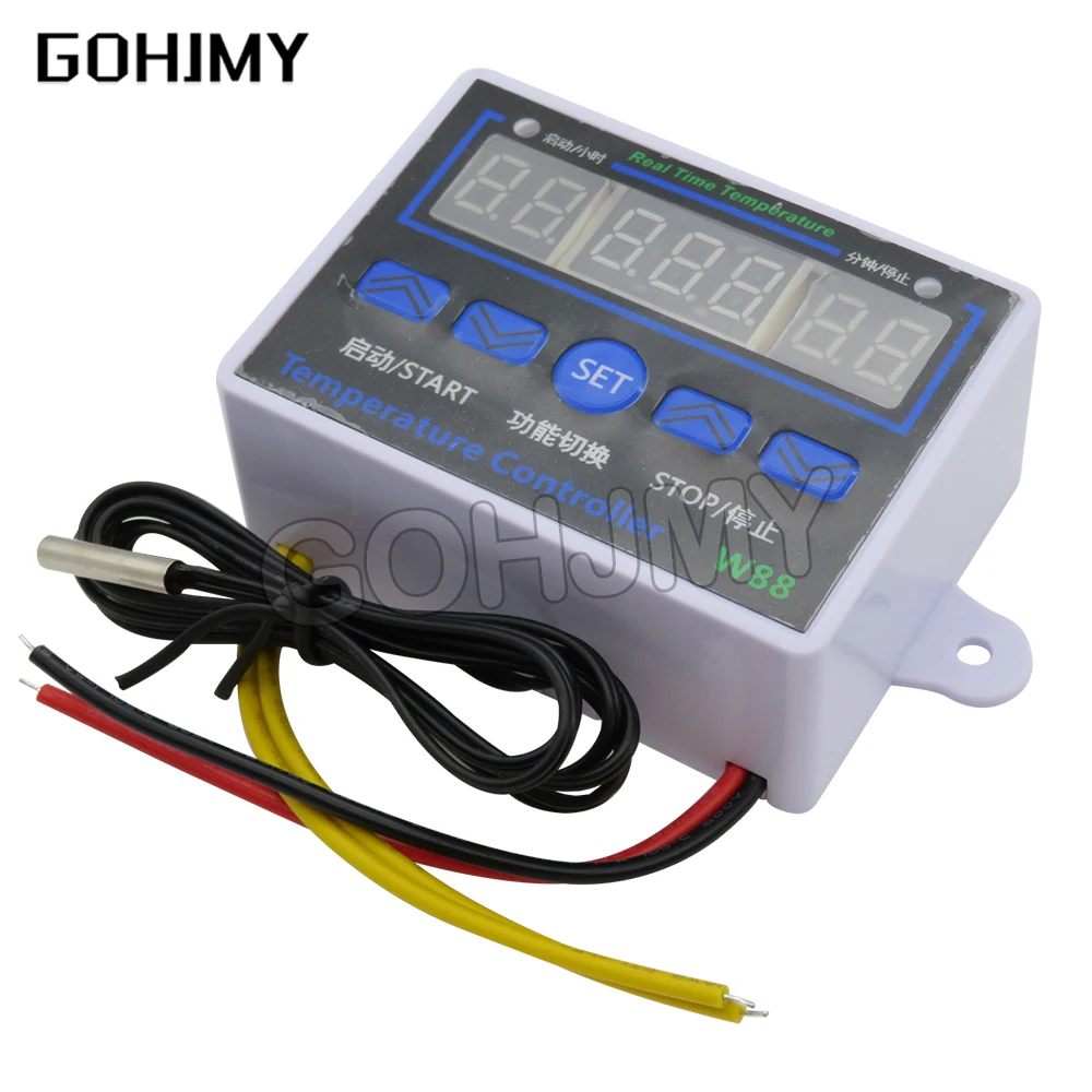 W88 12V 24V 110V 220V Digital Thermostat Temperature Controller  Thermoregulator for incubator Relay 10A Heating Cooling Control