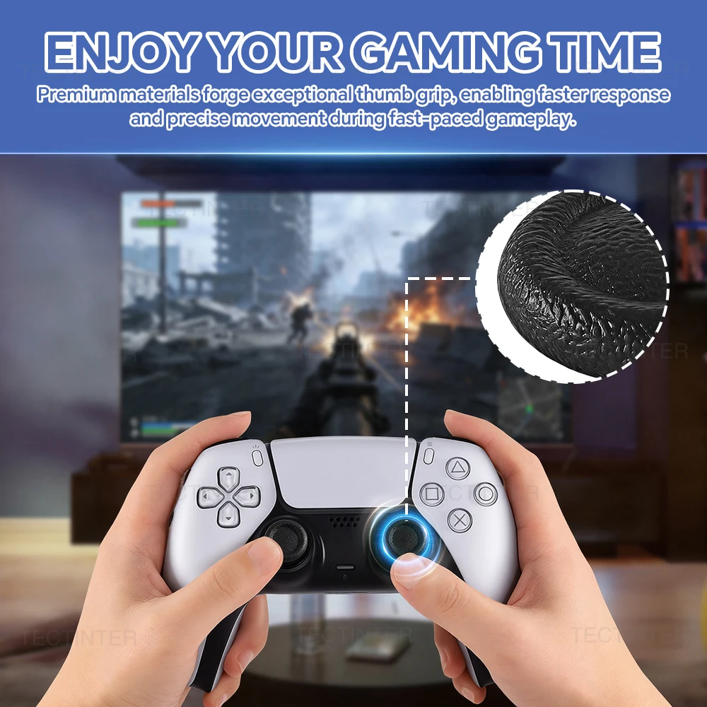 Joystick Replacement Caps for Playstation PS4/PS5 Controller Thumbstick Grip Cover Caps Repair Parts for PS5 Accessories - 4