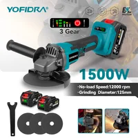 Meuleuse d'angle électrique sans fil YOFIDRA 125 mm, 3 vitesses variables, pour le travail du bois et la découpe, compatible avec les batteries Makita. 1