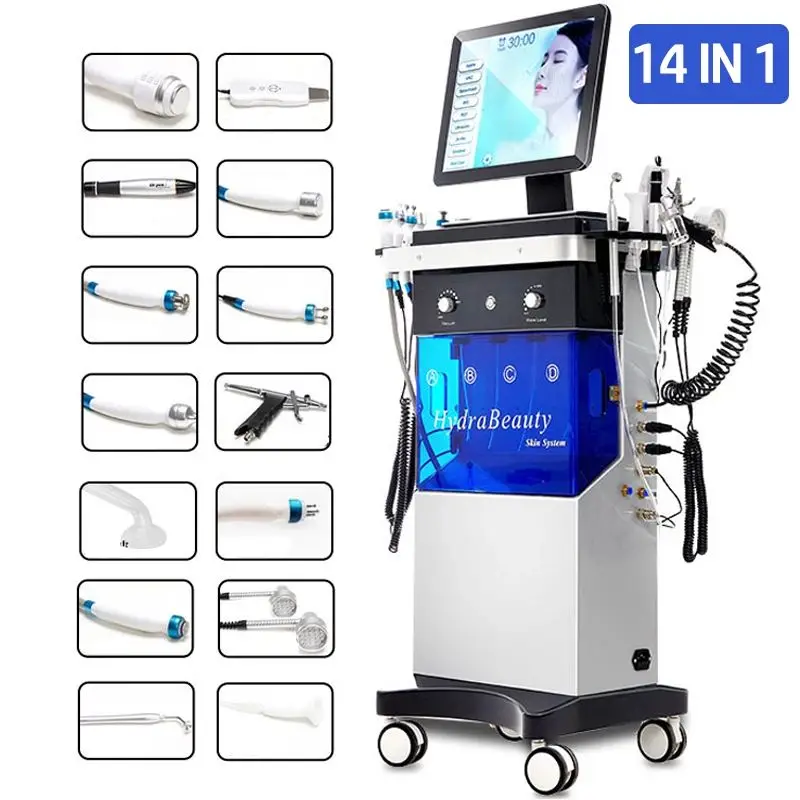 Hot Selling 14 In 1 Water Dermabrasion Beauty Machine Facial Oxygen Jet Aqua Peeling Skin Lifting Facial Whitening Spa Device hot selling hot water dispenser hot