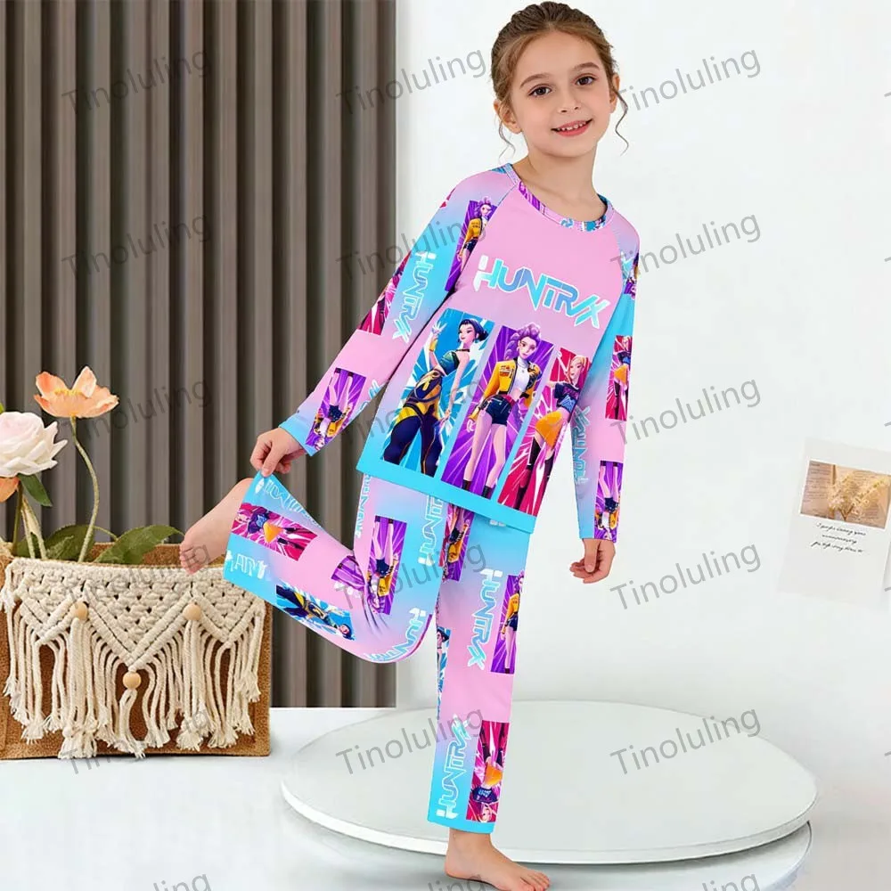 KPop Demon Hunters Huntrix Kids Pajamas Set Long Sleeve Girls Clothing 2pcs Children's Sleepwear Cartoon Boys Nightwear 3-14Y S3c6bc403ed1d46e69e4992a7df6accb5M
