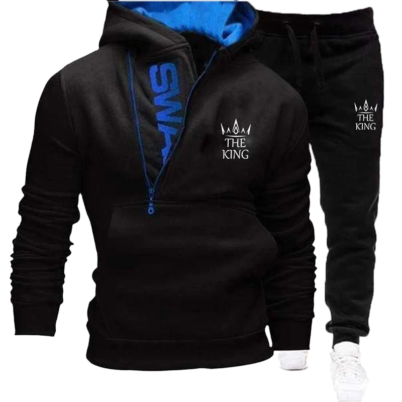 Men's sportswear jogging suit printed hoodie+sports pants sportswear two-piece men's sportswear set/set