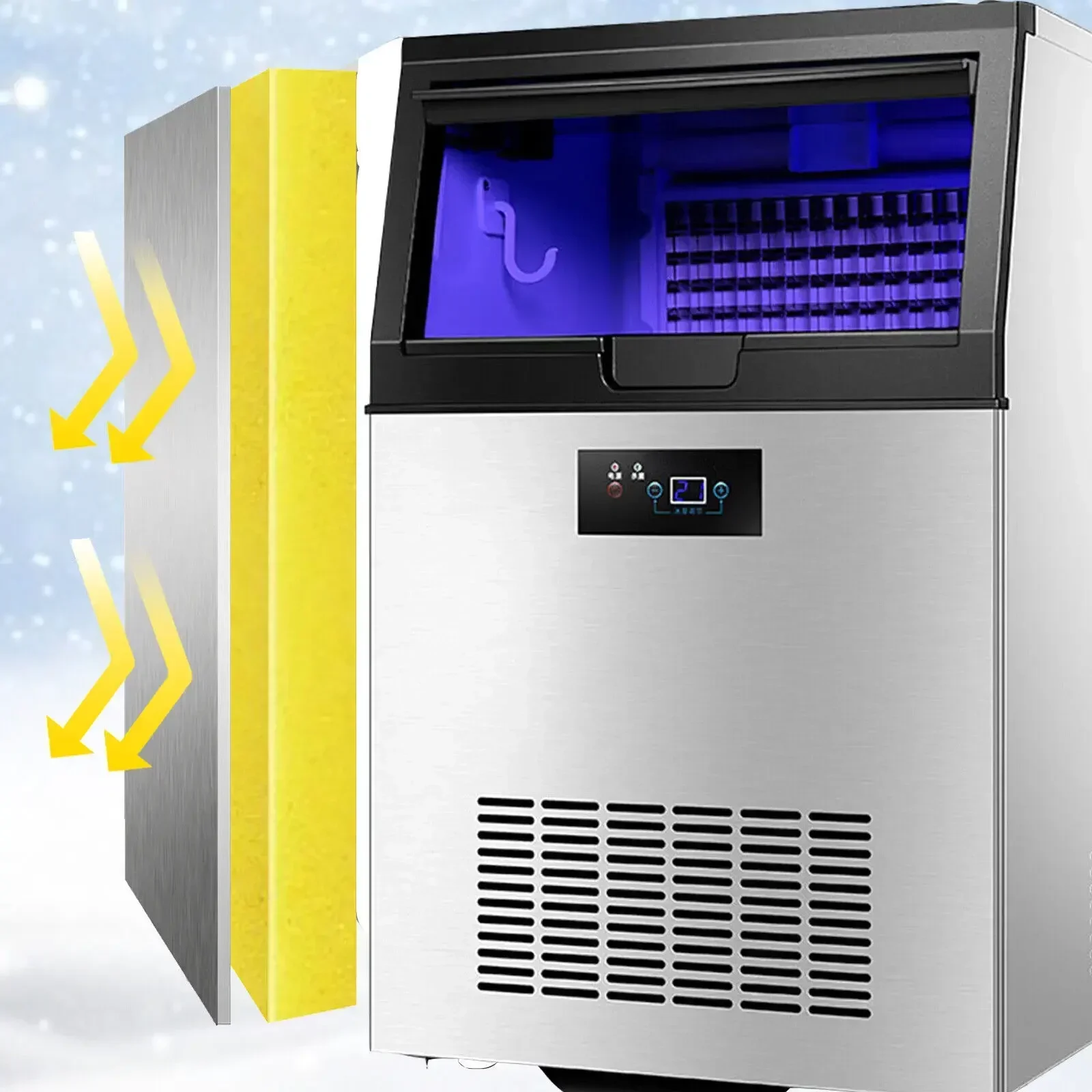 Eiswürfelmaschine aus Edelstahl – 60 kg/h für Gastronomie kaufen