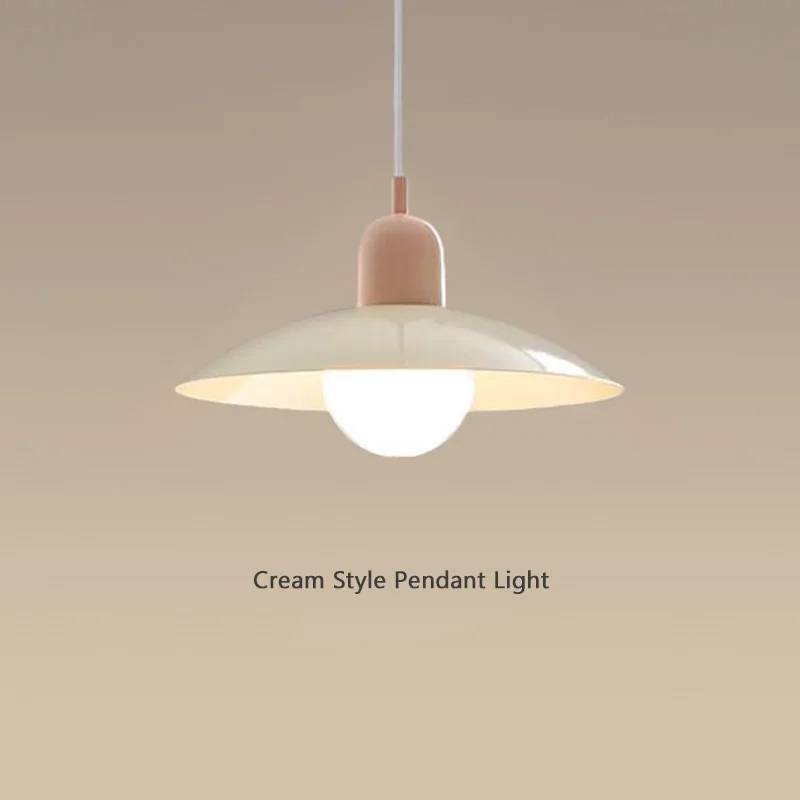 

Nordic LED Pendant Light E27 Blub Lamps Saucer For Bedroom Study Dining Table Bar Restaurant Room Cabinet Cream Hanging Lighting
