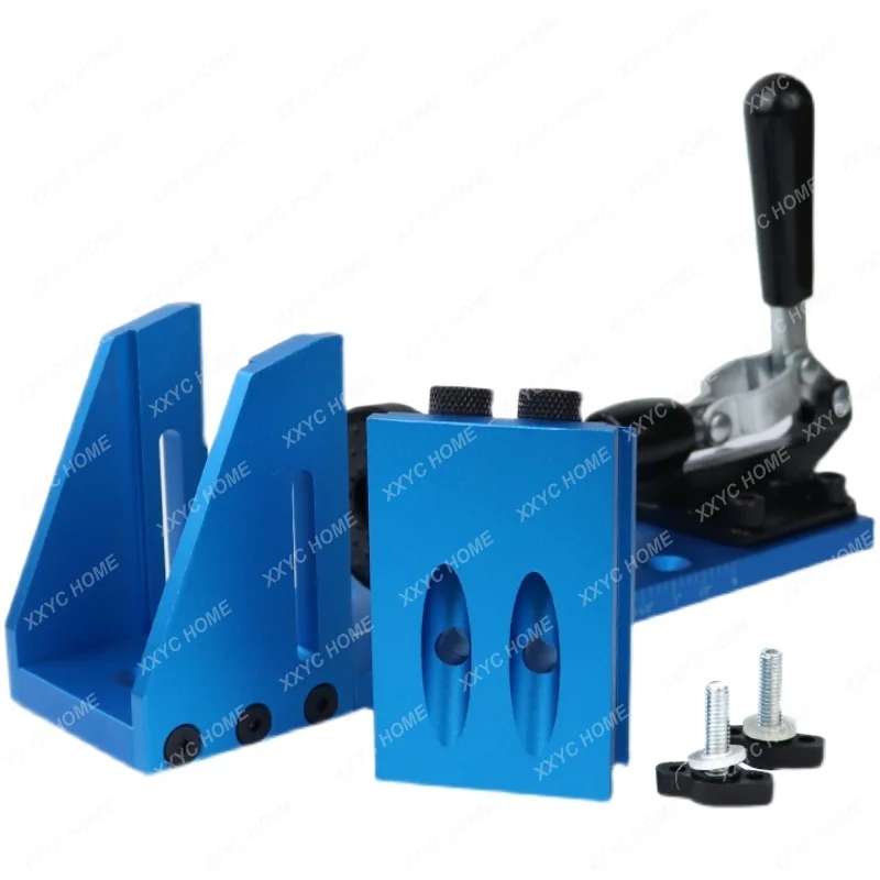 

Woodworking Aluminum Alloy Punching Locator with Dust Cover Wood Splicing Oblique Hole Fixture