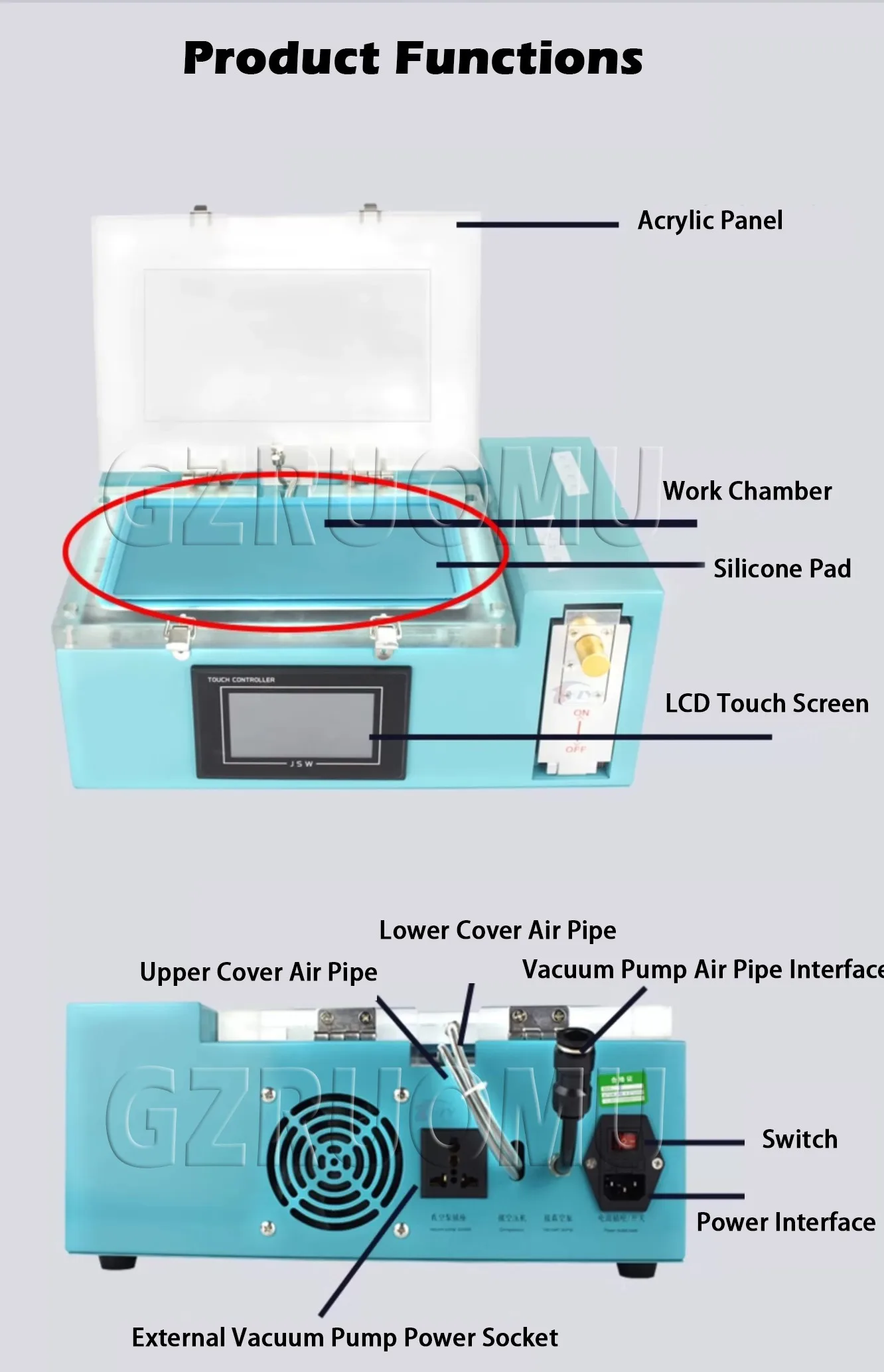 Smart UV Curing Vacuum Laminating Machine 8 Inch Cellphone LCD Screen Protector