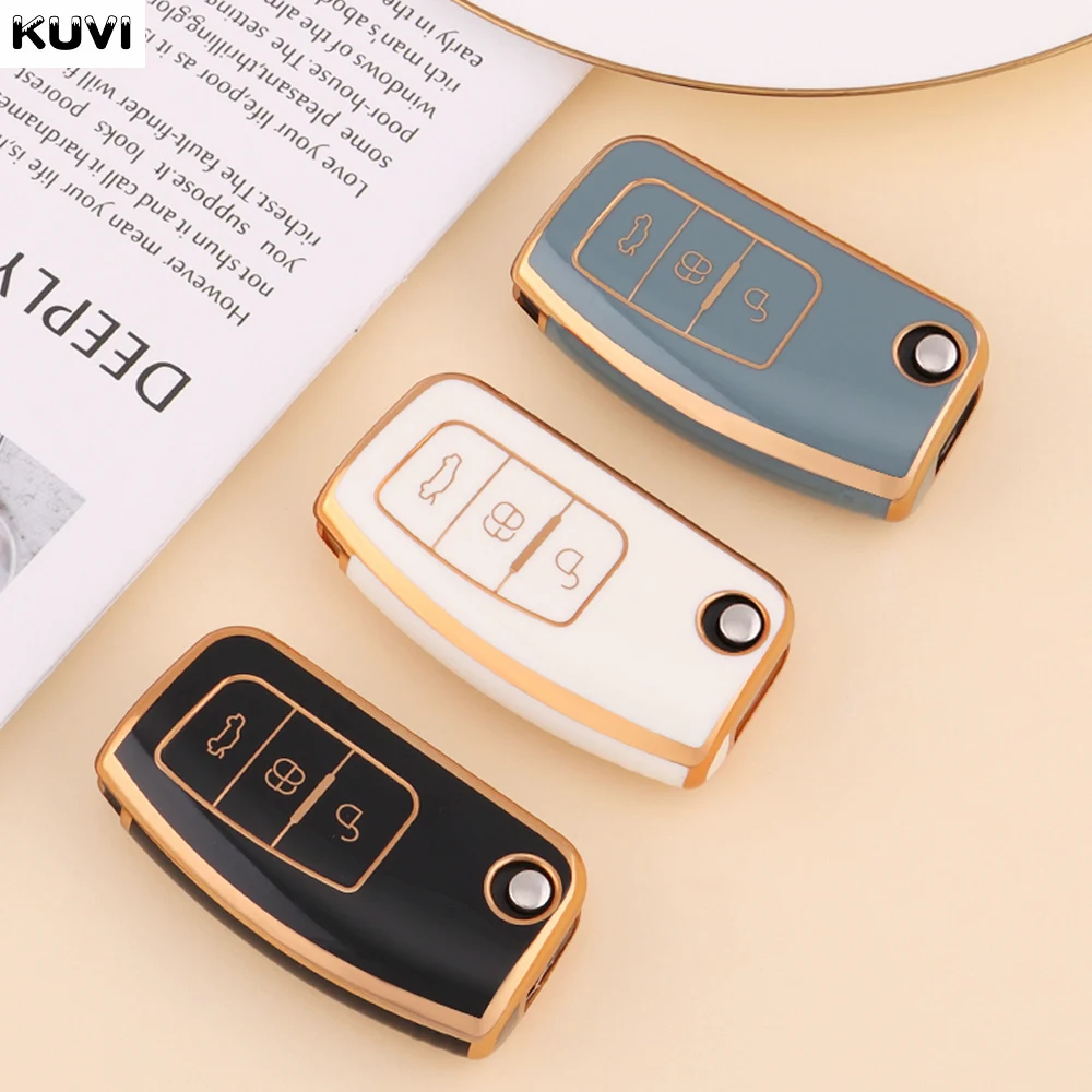 Key Case Key Case Cover Remote Control Case Cover New 6D Plating TPU Car Remote Key Cover Case for Ford Fiesta Focus 2 Ecosport Kuga Escape Falcon B-Max C-Max Eco Sport Galaxy