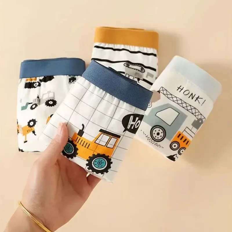 Boy Cotton Underwear Boxer Kids Children Panties 2-12years 4Pcs/Lot