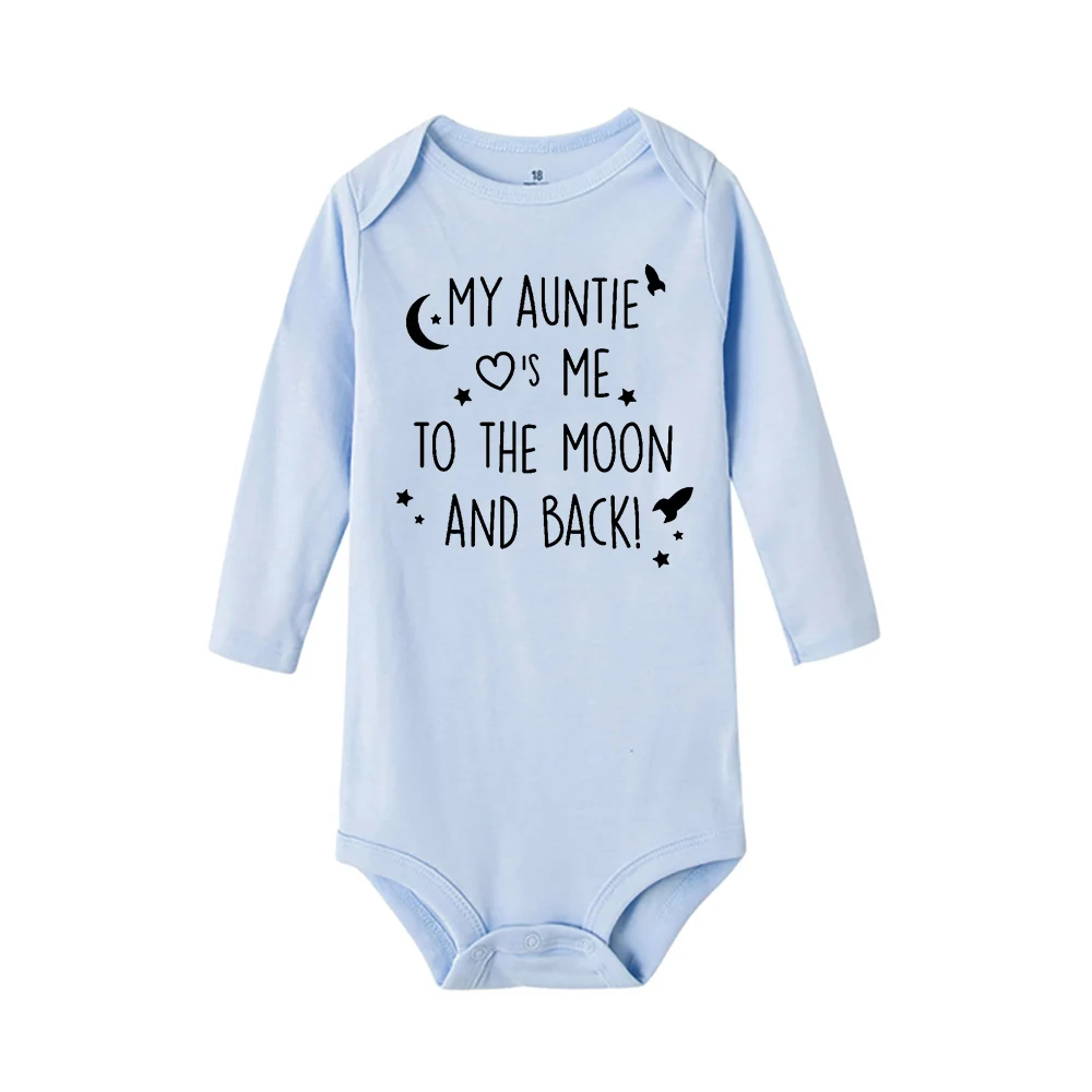 Warm Baby Bodysuits  Newborn Baby Winter Rompers My Aunt Loves Me To The Moon and Back Boys Girls Toddler Infant Long Sleeve Bodysuits Clothes Ropa best Baby Bodysuits Baby Rompers