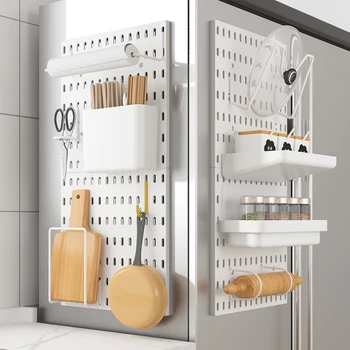 DIY 페그보드 액세서리 걸이 선반 보관 후크 벽 오거나이저, 주방 룸 차고용 펀칭 공예 정리 없음