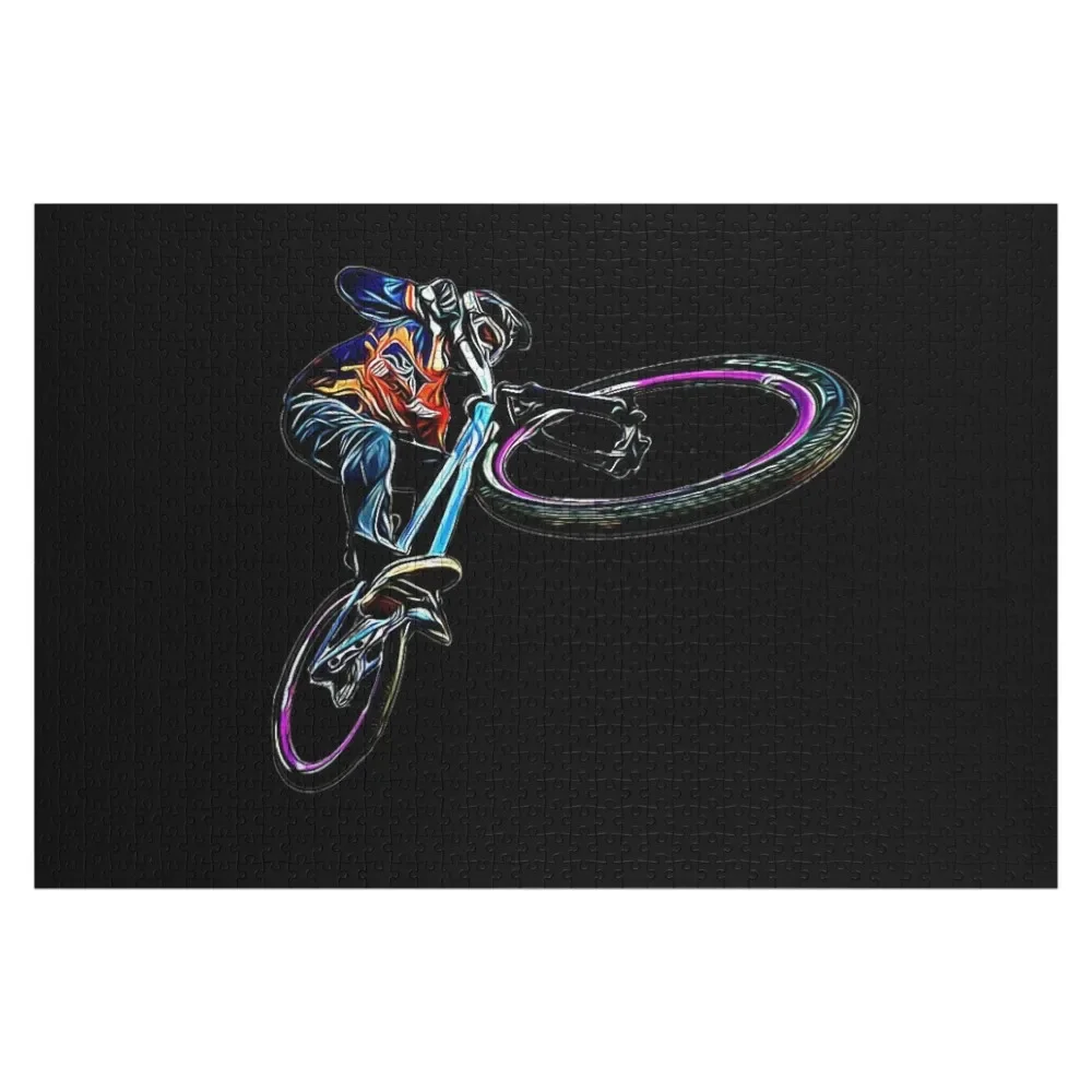 

A cool grafitti BMX freestyle with paint splatters Jigsaw Puzzle Picture Puzzle