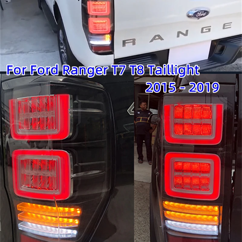 

Car Auto Parts Tail Lights Taillight For Ford Ranger T7 T8 2015 - 2019 Rear Lamp DRL + Turn Signal + Brake + Reverse LED Lights