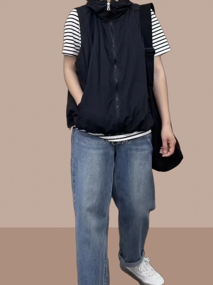 Unisex Hooded Vest Workwear Pet Beautician Work Clothes Uniform Groomer Smock M-4XL Hair Cutting Cape Hairdresser Apron Gown