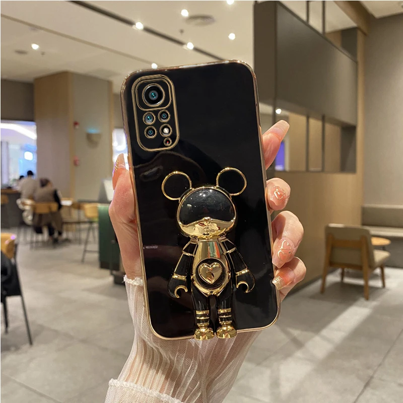 Coque de téléphone plaquée ours mignon, étui pour Xiaomi Redmi Note 11 7 8 10 12 Pro Max 10s 9s 11s 9 9A_voghion.com