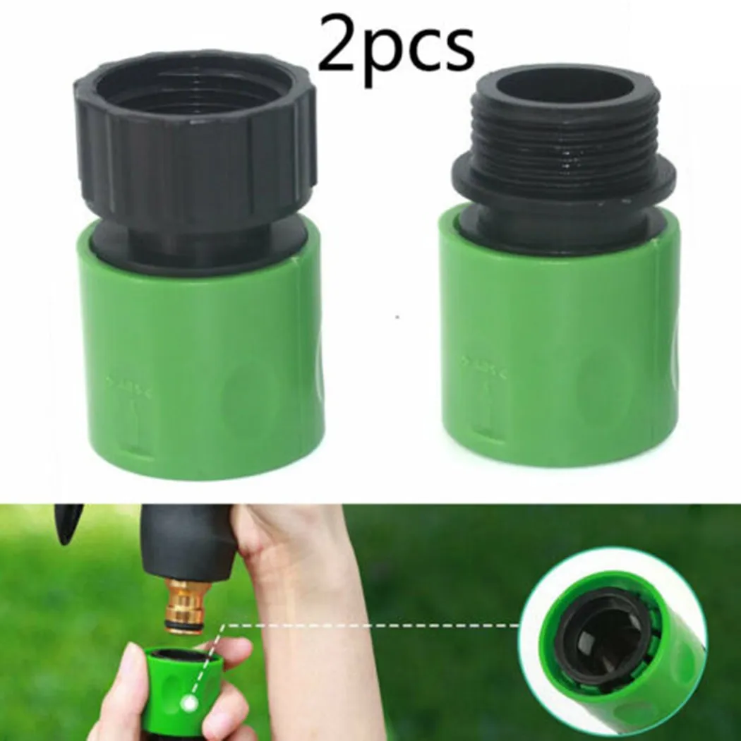 

2pcs Quick Connector Nipple 3/4 Inch Male Threaded Hose Pipe Adapter For Garden Tubing Drip Irrigation Watering System