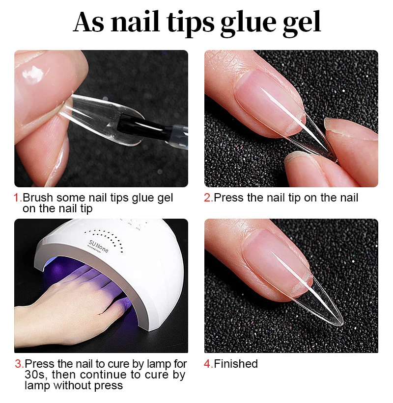 3 IN1 Nail Glue Gel Fast Extension Acrylic False Tips Sticking Decoration Press on Nails Art Tools Functional Gel French DIY 7ml 6