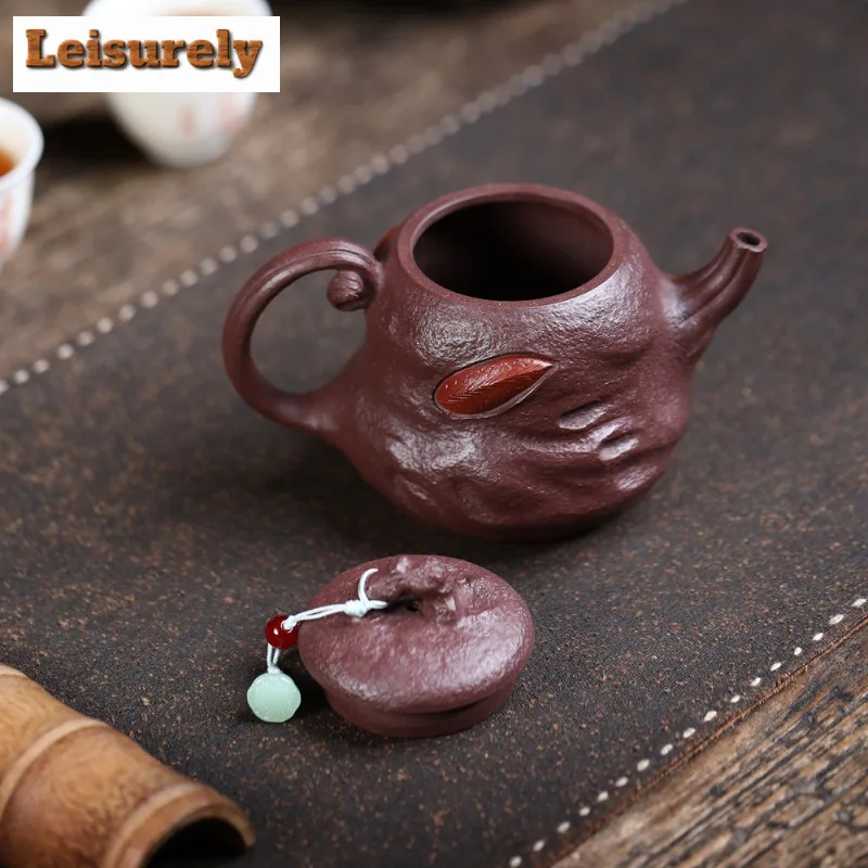 270ml Yixing Purple Clay Teapots Handmade Dragon High Scoop Pot Raw Ore Di Chao Qing Mud Tea Soaking Kettle Zisha Tea Set Craft