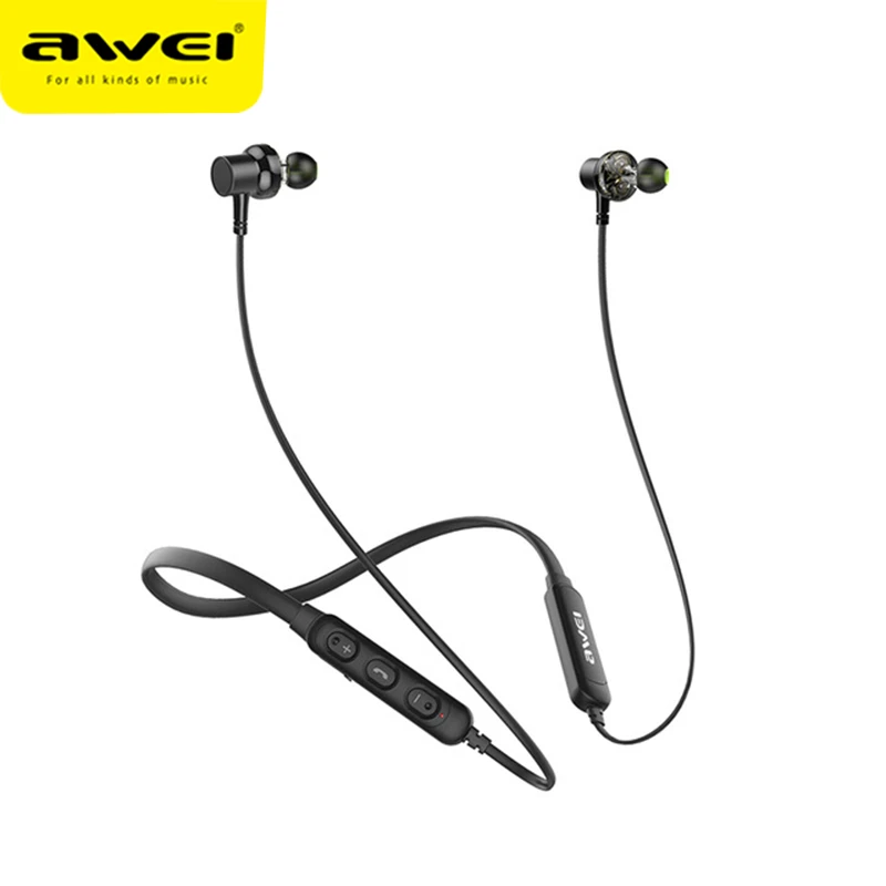 AWEI G20BL/G30BL Neckband HiFi Wireless Bluetooth-compatible Earphones Earbuds Noise Cancelling Stereo Deep Bass For Phone