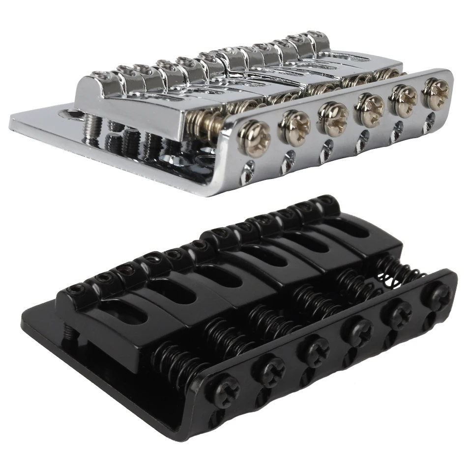 6 String 65mm Metal Fixed Hardtail Saddle Bridge Top Load Guitar ...
