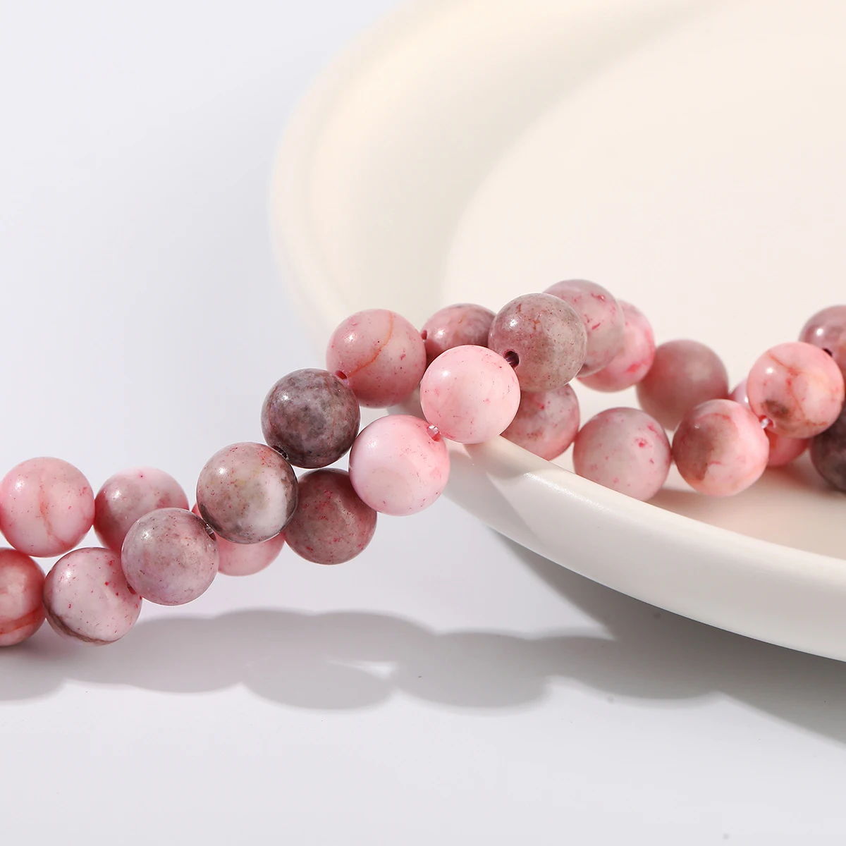 Natural Stone Pink Zebra Jasper Bead 4 6 8 10 12mm Round Loose Spacer Bead Jewelry Making DIY Bracelets Necklace Accessories