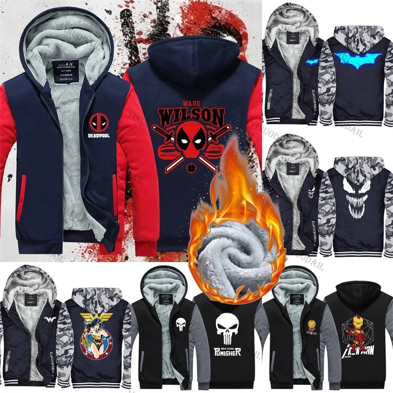 Deadpool Superheros Felpe Con Cappuccio Felpe Uomo Luminous Venoms Anime Figure Costumi Cosplay Sudaderas Cappotto Spesso Natalizio