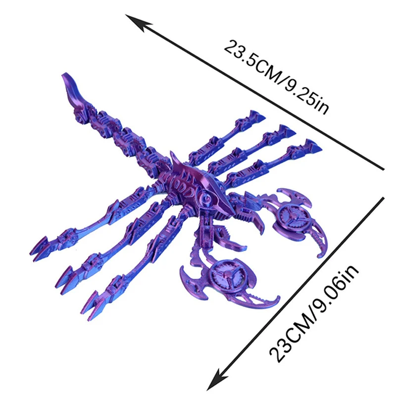 3D Printed Movable Joints Scorpion Toys Simulation Articulated Animal Figurine Ornaments Creative Model Desktop Decoration Gifts
